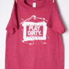Heather Cardinal White Logo Play Dirty T-Shirt
