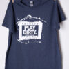 Heather Navy White Logo Play Dirty T-Shirt