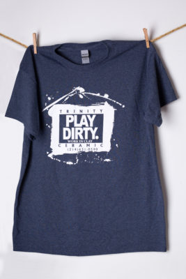 Heather Navy White Logo Play Dirty T-Shirt