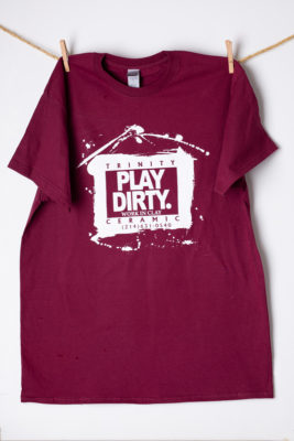 Maroon White Logo Play Dirty T-Shirt